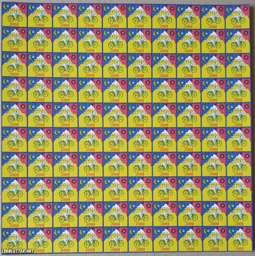 psychedelic goa acid artwork PSYCLING A Hofmann blotter art 