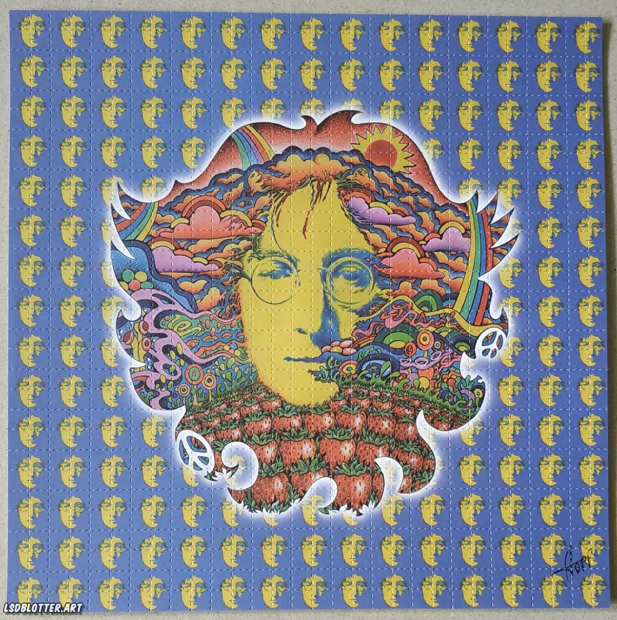 Jimi Hendrix Rainbow King by Jeff Hopp Signed Blotter Art 