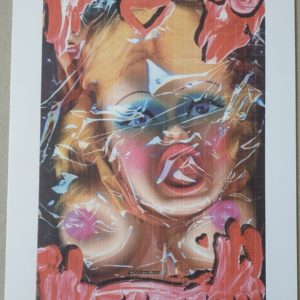 Blotter Art Doll " I love U" by Laurence Gartel signed numbered Limited Edition N°xxx/500 - 2001