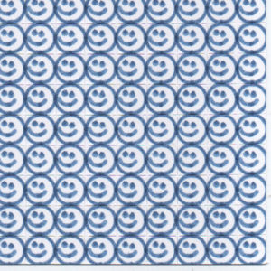 Blotter Art Blue Inked Smiley Faces by Jeanine Quick - Image 2
