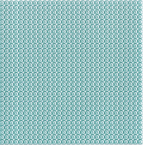 Blotter Art Green Inked Smiley Faces by Jeanine Quick