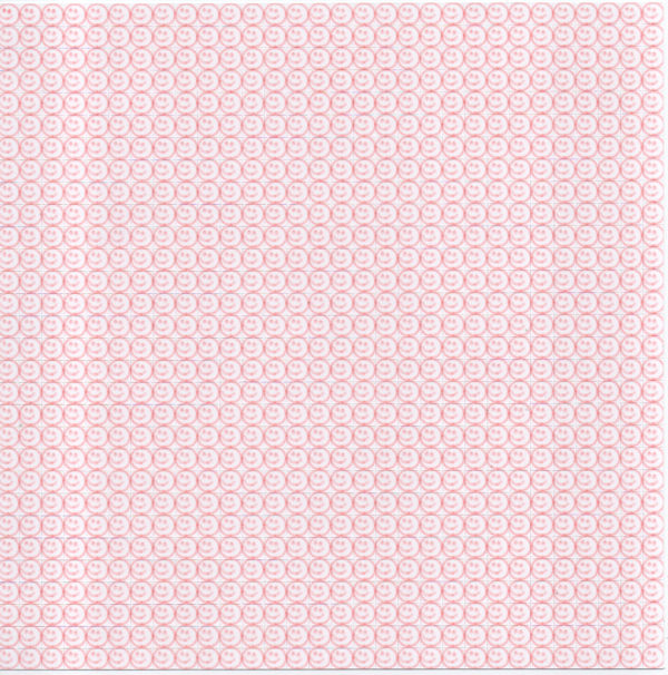 Blotter Art Pink Inked Smiley Faces by Jeanine Quick