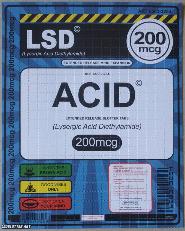 Blotter Art Blue Acid "family Fluff" reprint Dbl