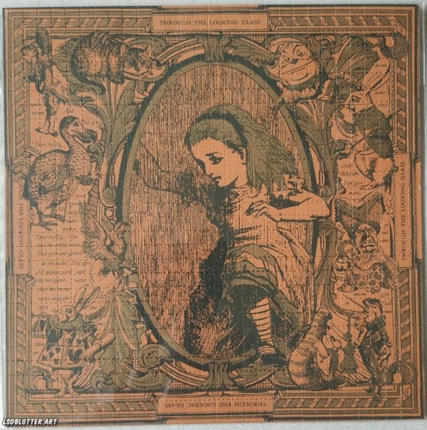 Blotter Art Alice Through the Looking Glass by Mark Mc Cloud Burnt Orange