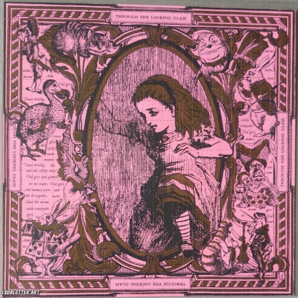 Blotter Art Alice Through the Looking Glass by Mark Mc Cloud Dayglo Pink