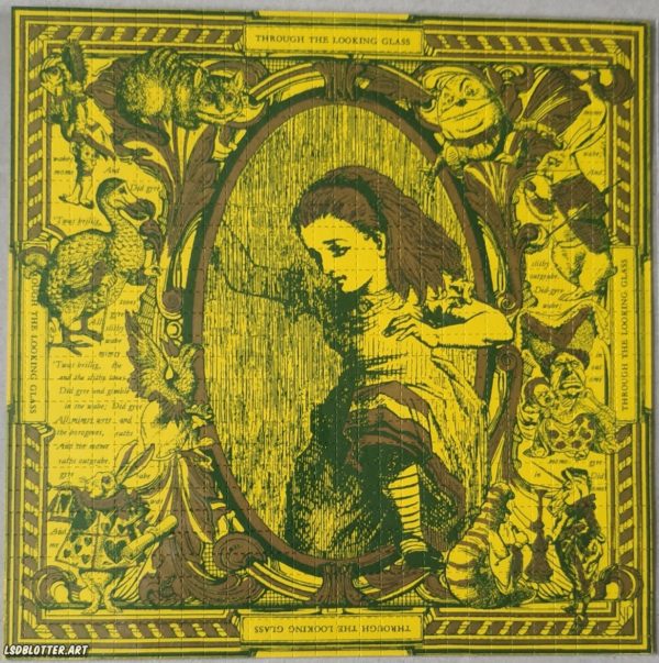 Blotter Art Alice Through the Looking Glass by Mark Mc Cloud Yellow Mustard