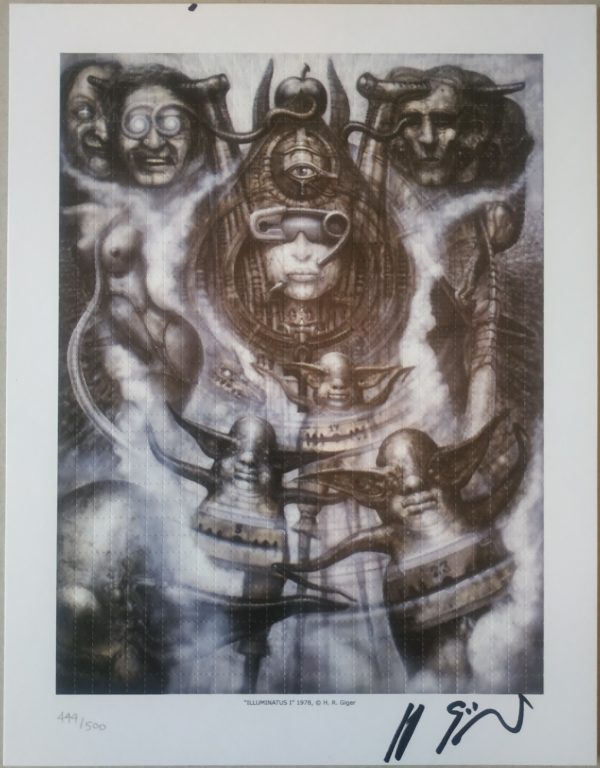 Blotter Art Illuminatus I by H.R. Giger Signed and Numbered Produced by Thom Lyttle, Signed and numbered by H.R. Giger Number will not be the same than on the pictures