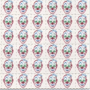 blotter art clowns close-up