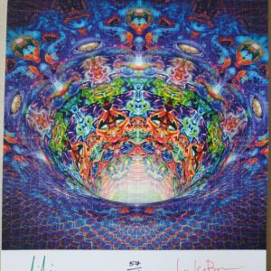 tryptamine hyper hole Blotter Art by Lucifer & Luke Brown